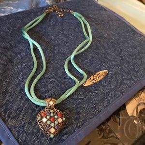 Multi gem stone pendant marked 925opening for beads